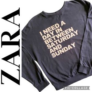 ZARA Charcoal Lightweight Sweatshirt Sz M